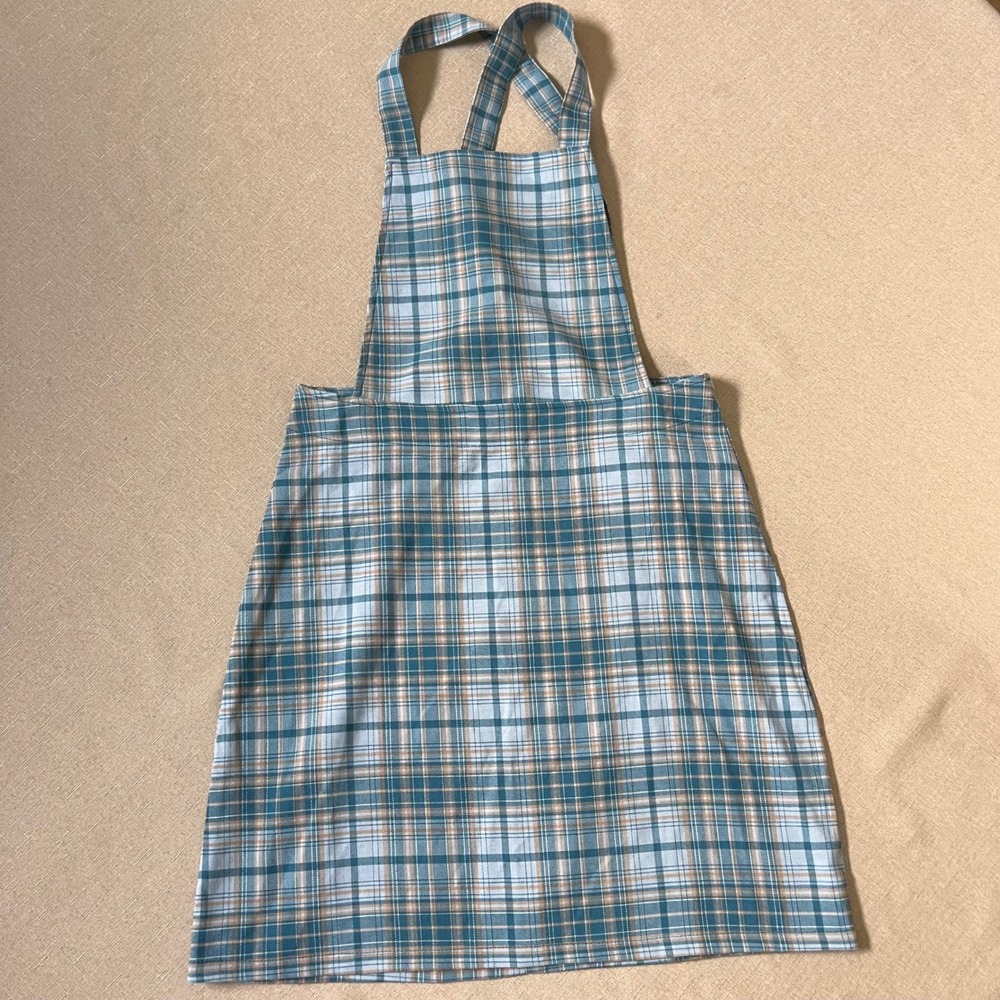 Bebop Women's Blue Rose Plaid Pinafore Overall Dress Schoolgirl NWT Size Small